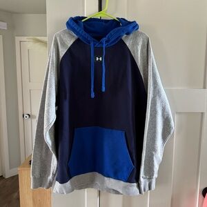 Under Armour Men's Blue and Gray Color Block Hoodie XL